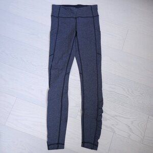 Lululemon Herringbone Leggings Size 4 High Rise 28” Length Ruched Zip Pocket